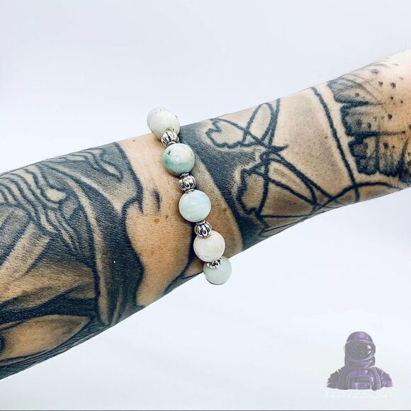 “Space Between” ~ Amazonite Beaded Bracelet - Picture 3 of 8
